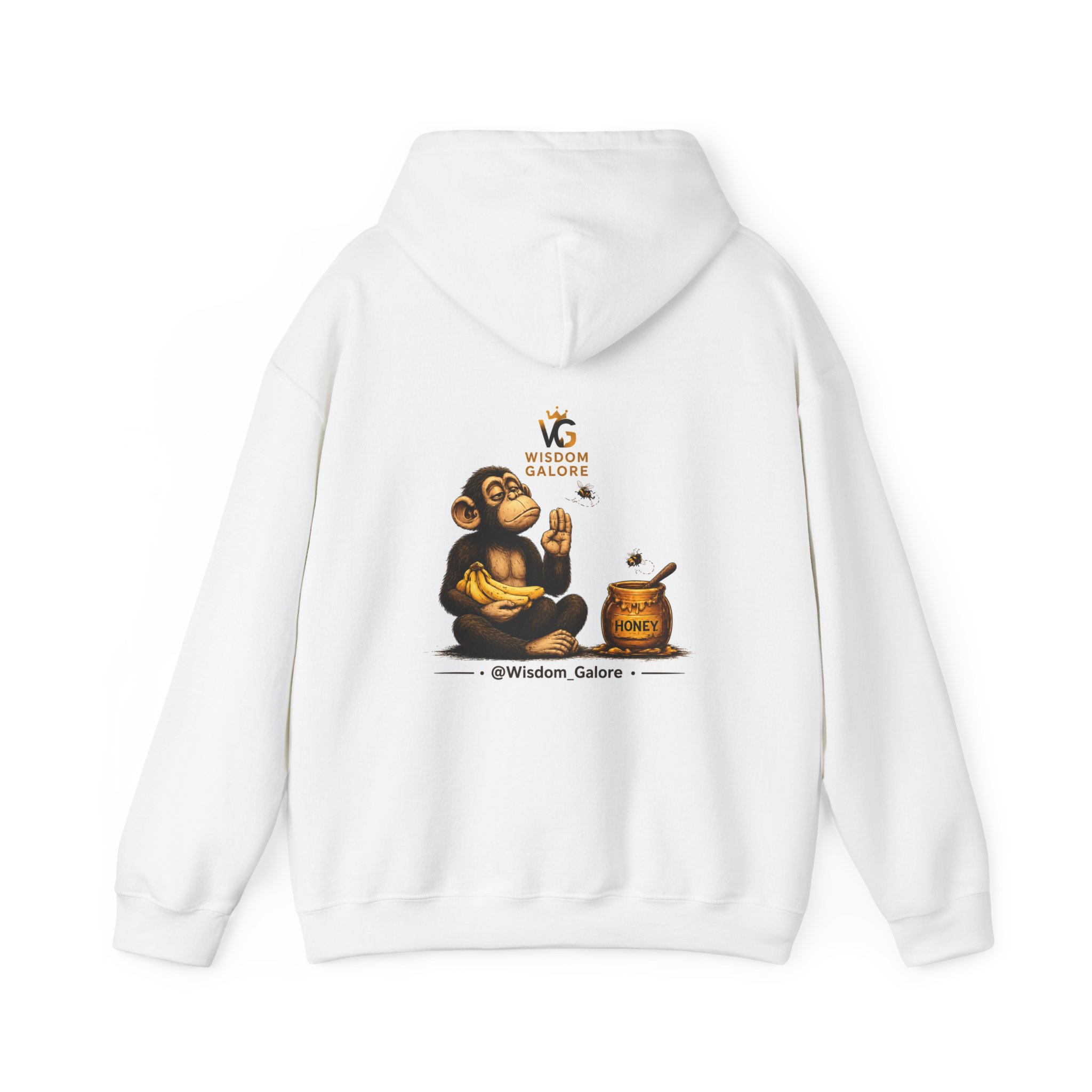 Monkey with Honey and Banana Hoodie | Wisdom Quote Sweatshirt - Image 2