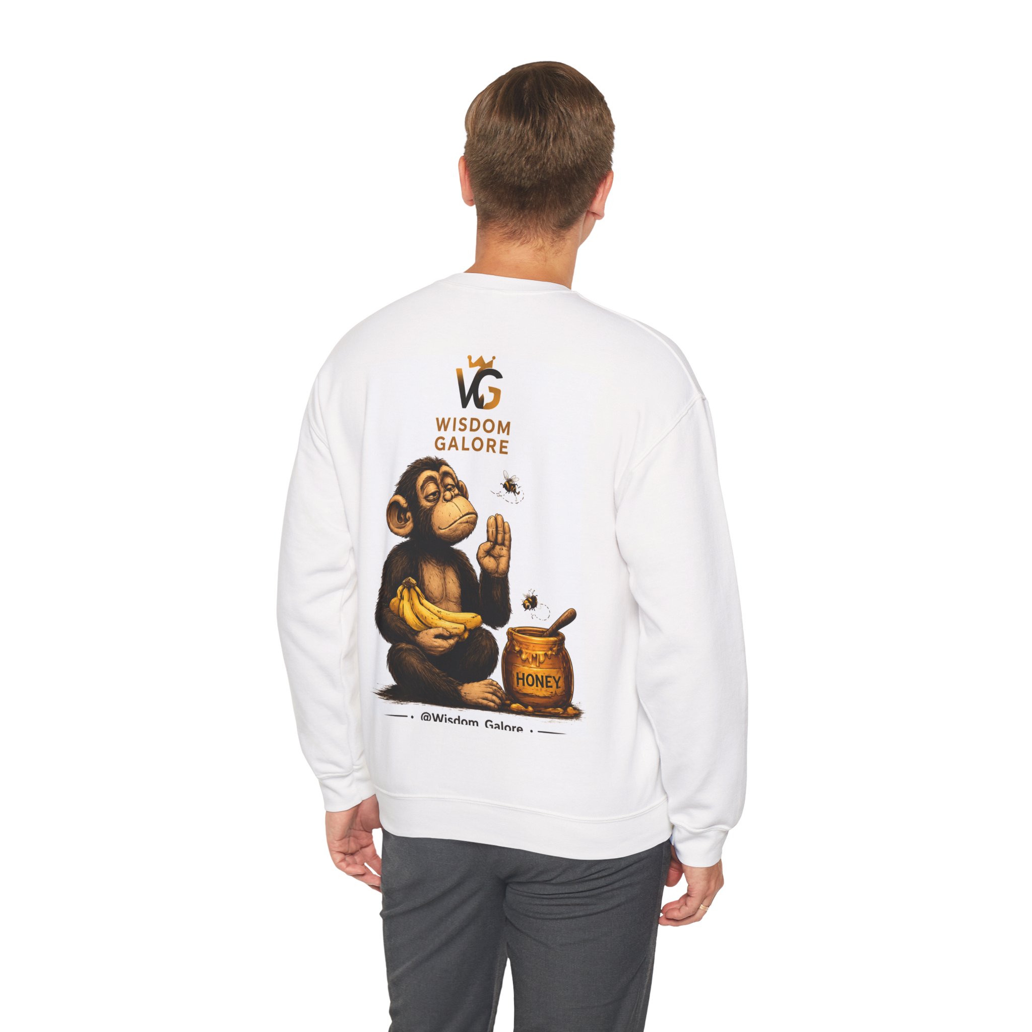 Monkey & Honey Crewneck Sweatshirt — "You Cannot Convince a Monkey That Honey Is Sweeter Than a Banana" - Image 11