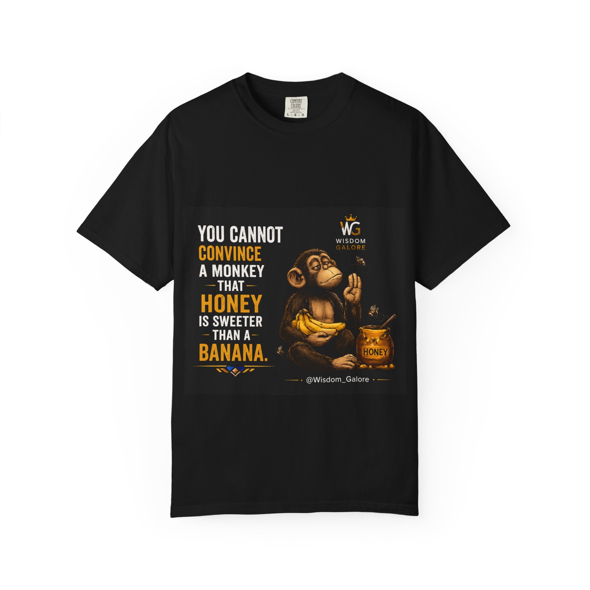 You cannot convince a monkey_Unisex Garment-Dyed T-shirt Black - Image 5