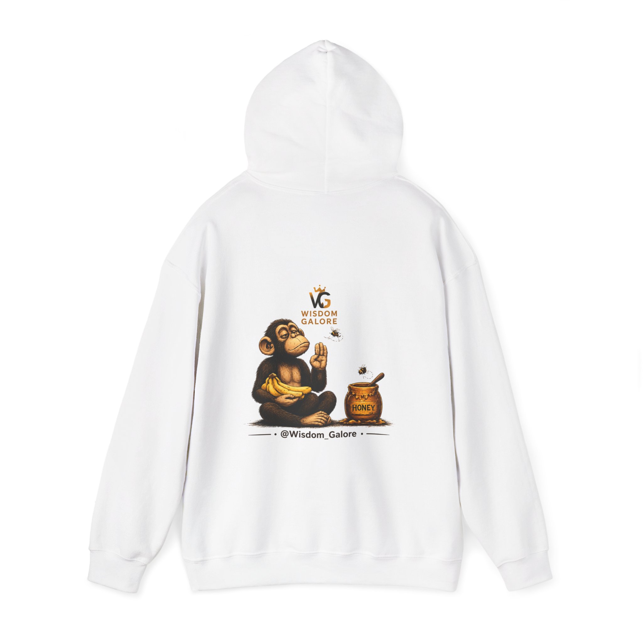 Monkey with Honey and Banana Hoodie | Wisdom Quote Sweatshirt - Image 3