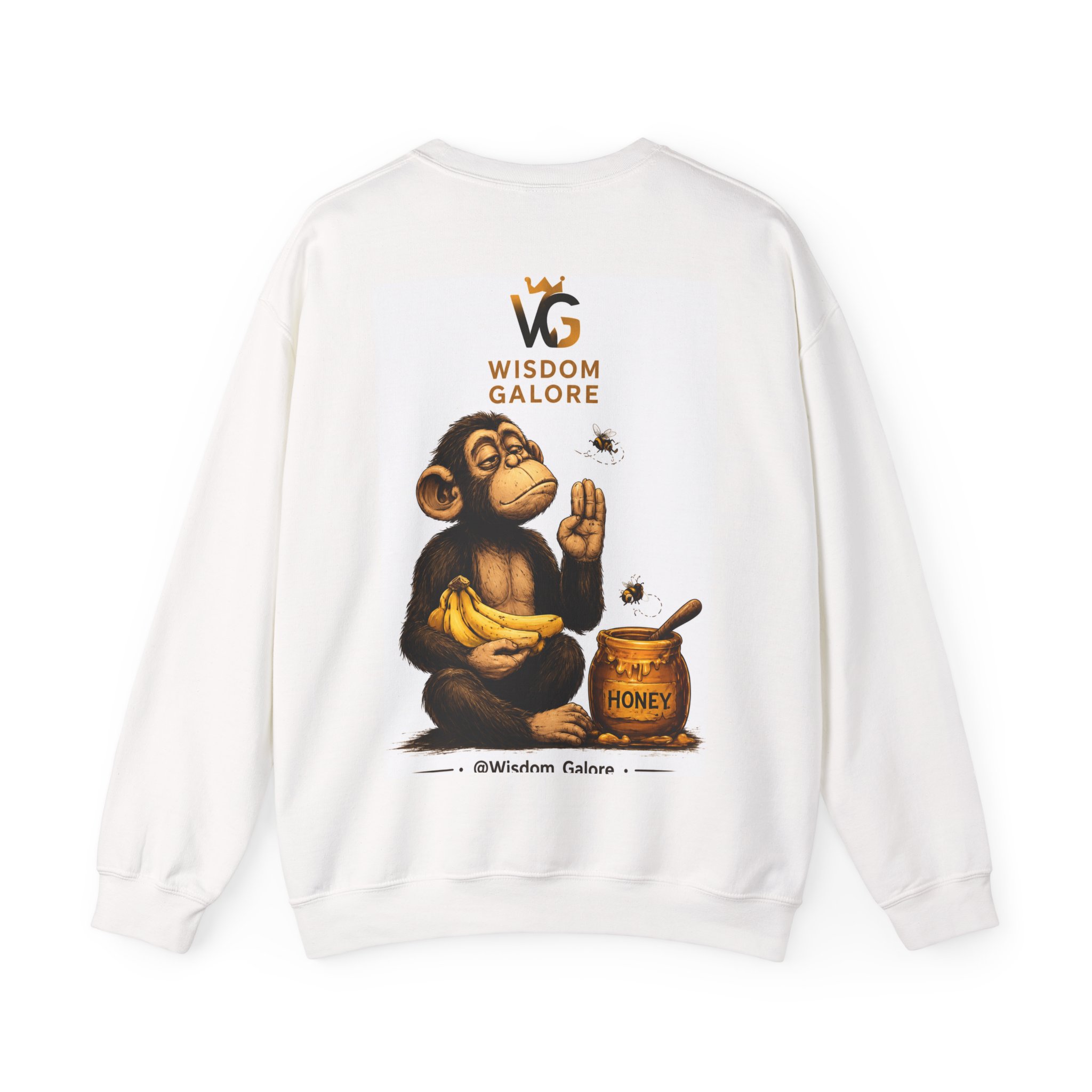 Monkey & Honey Crewneck Sweatshirt — "You Cannot Convince a Monkey That Honey Is Sweeter Than a Banana" - Image 3