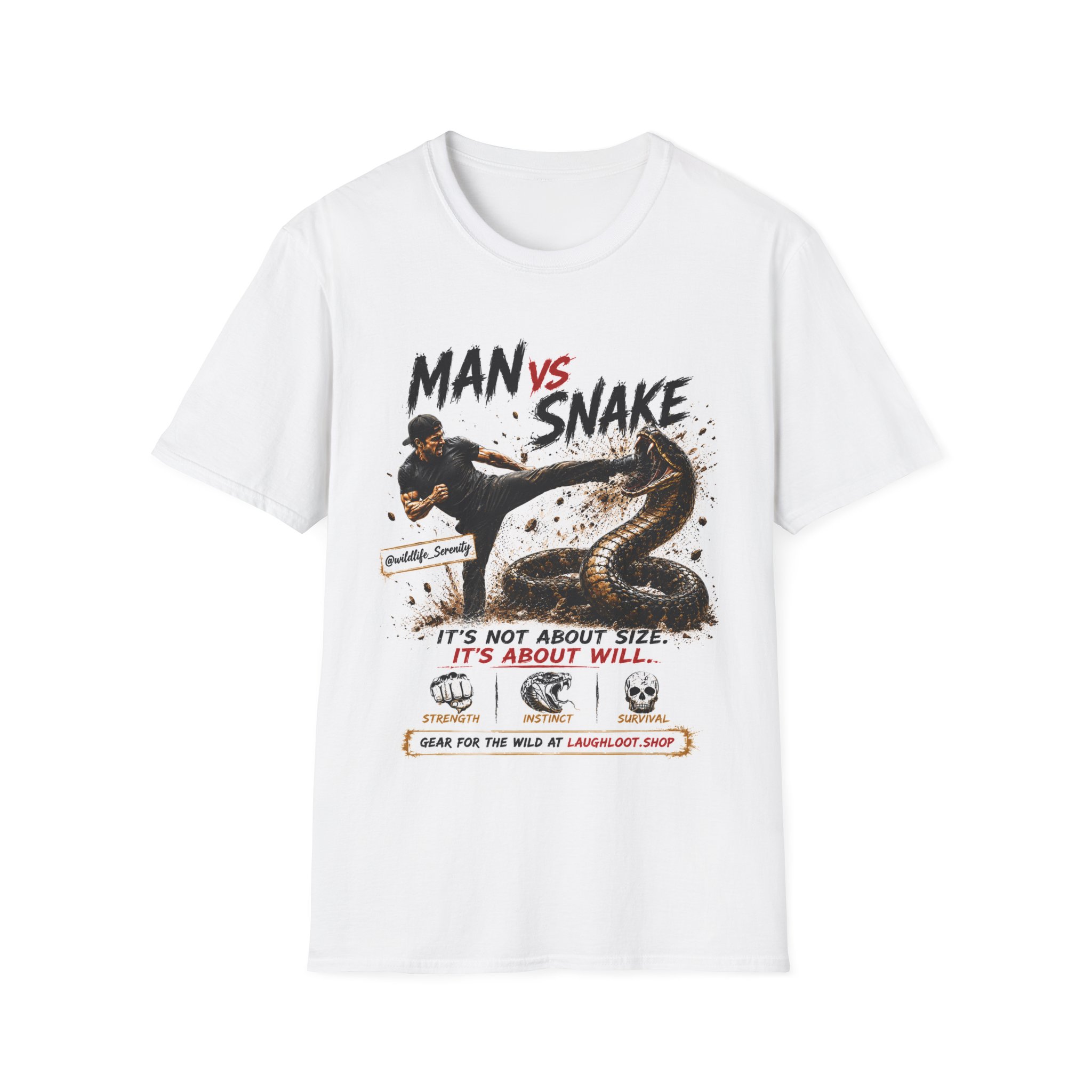 T-Shirt — "Man vs Snake" Graphic Tee (Motivational Action Design) - Image 5