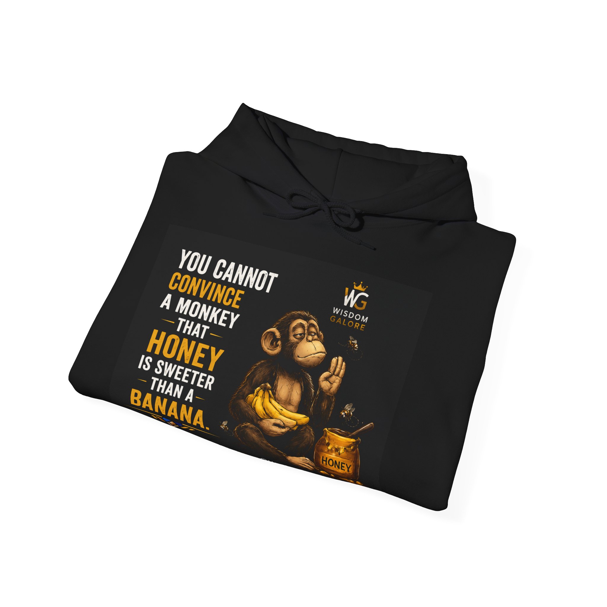 Monkey with Honey Hoodie | You Cannot Convince a Monkey They Love Honey Design - Image 4