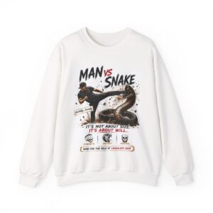 Man vs Snake Crewneck Sweatshirt — Wildlife Rescue Conservation Graphic