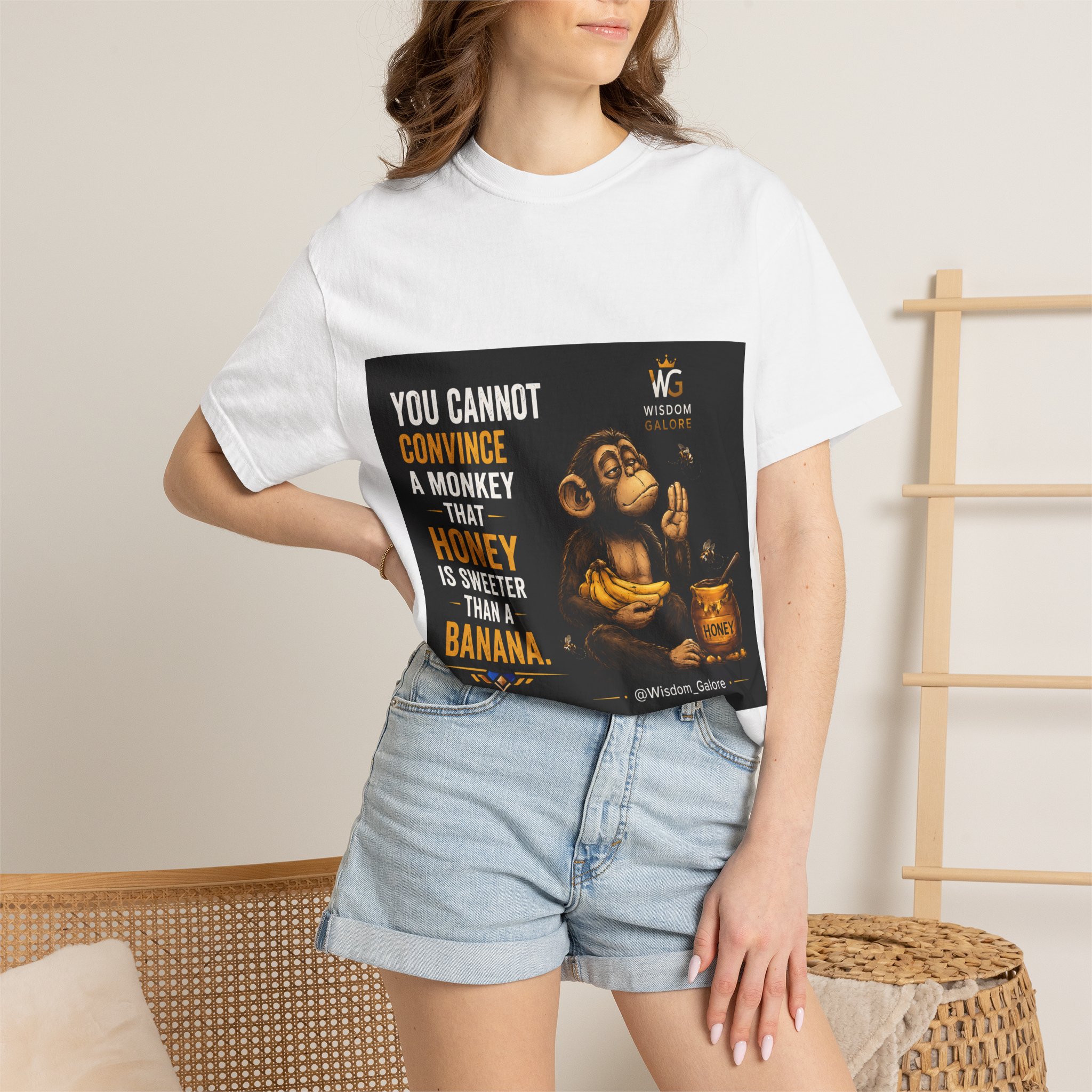 You cannot convince a monkey_Unisex Garment-Dyed T-shirt Black - Image 4