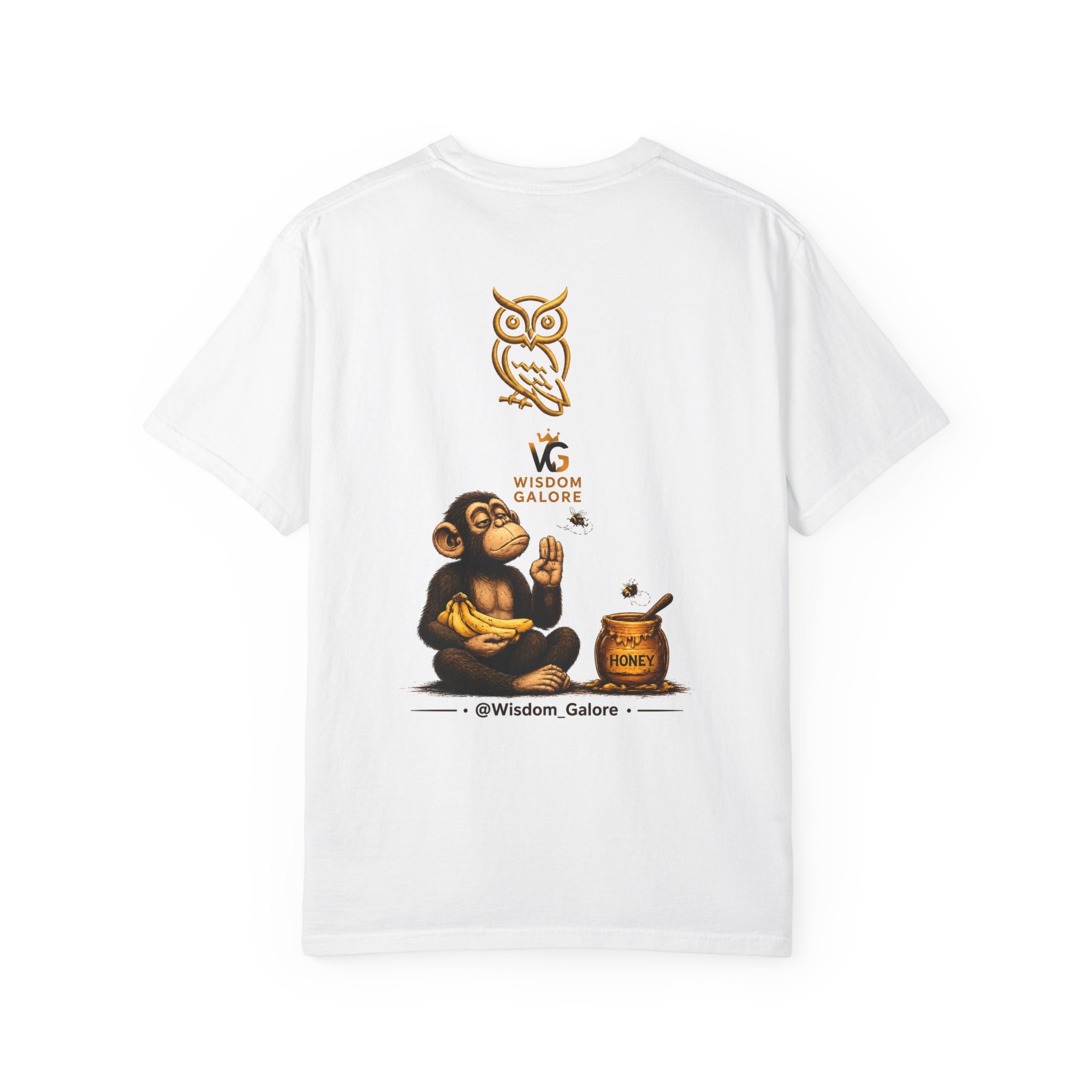 You cannot convince a monkey_Unisex Garment-Dyed T-shirt White_ B - Image 2